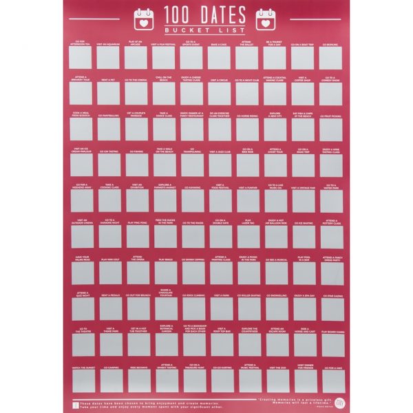 100 Dates Scratch Off Bucket List Poster - Sex Toys