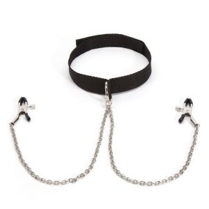 BASICS Collar with Nipple Clamps - Sex Toys