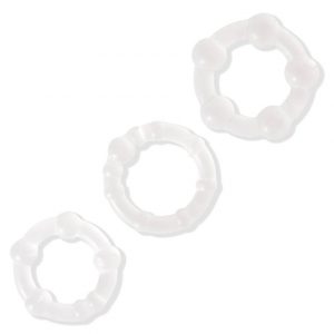 BASICS Triple Clear Cock Ring Set (3 Pack) - Sex Toys
