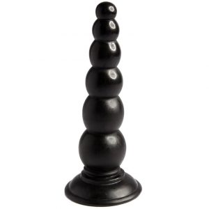 Beaded Black Anal Dildo with Suction Cup Base 6.5 Inch - Sex Toys