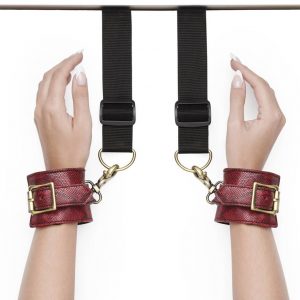 Bondage Boutique Faux Snakeskin Over-the-Door Cuffs - Sex Toys