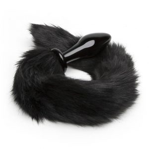 DOMINIX Deluxe Glass Faux Fur Animal Tail Butt Plug - Sex Toys