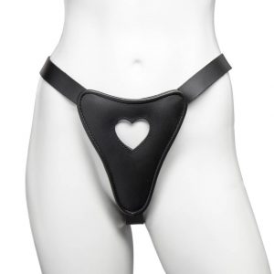 DOMINIX Deluxe Leather Lockable Female Chastity Belt - Sex Toys
