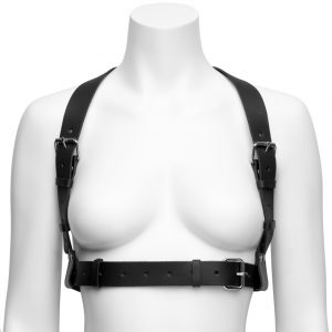 DOMINIX Deluxe Leather Racerback Harness - Sex Toys