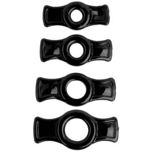 Doc Johnson Titanmen Easy-On Stretchy Cock Ring Set (4 Pack) - Sex Toys