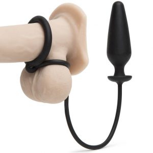 Dr Joel Kaplan Classic Silicone Butt Plug with Double Cock Ring - Sex Toys