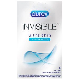 Durex Invisible Extra Thin Condoms (8 Count) - Sex Toys