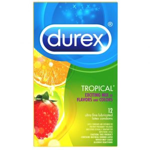 Durex Tropical Mixed Flavored Condoms (12 Count) - Sex Toys