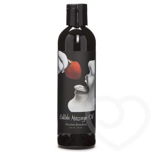 Earthly Body Strawberry Edible Massage Oil 236ml - Sex Toys