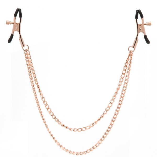 Entice Tiered Intimate Rose Gold Nipple Clamps - Sex Toys