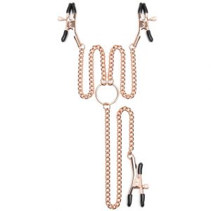 Entice Triple Nipple and Clit Clamps with Chain - Sex Toys