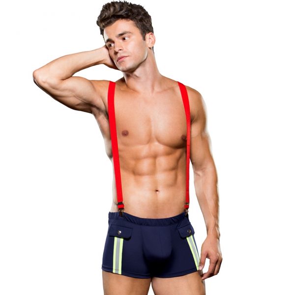 Envy Sexy Fireman Trunks and Suspenders Set - Sex Toys
