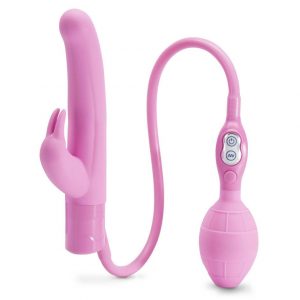 Extra Girthy Inflatable Silicone G-Spot Rabbit Vibrator 4.5 Inch - Sex Toys