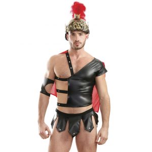 Fantasy Play Black Wet Look Gladiator Maximus Costume - Sex Toys