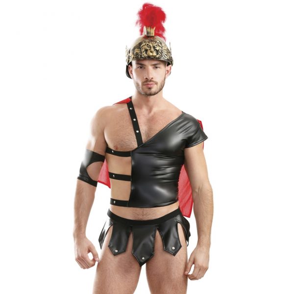 Fantasy Play Black Wet Look Gladiator Maximus Costume - Sex Toys