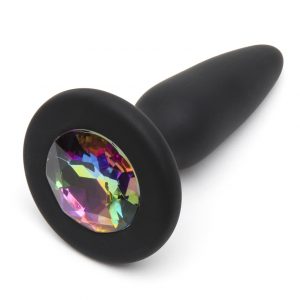 Glams Silicone Mini Butt Plug with Rainbow Crystal 3 Inch - Sex Toys