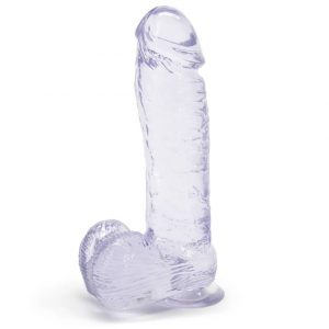 Ice Gem Realistic Suction Cup Dildo with Balls 7 Inch - Sex Toys