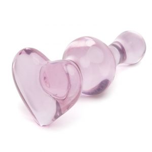 Icicles No 75 Medium Glass Wave Heart Butt Plug - Sex Toys