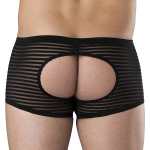 LHM Stripe Mesh Open Back Boxer Shorts - Sex Toys