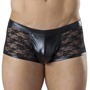 LHM Wet Look and Lace Boxer Shorts - Sex Toys