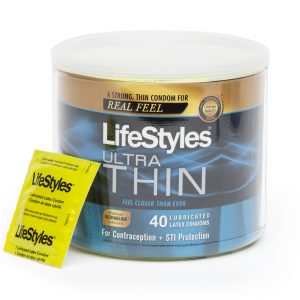 LifeStyles Ultra-Thin Lubricated Condoms (40 Count) - Sex Toys