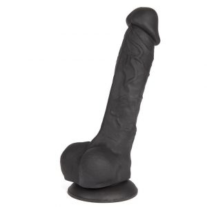 Lifelike Lover Luxe Realistic Black Silicone Dildo 8 Inch - Sex Toys