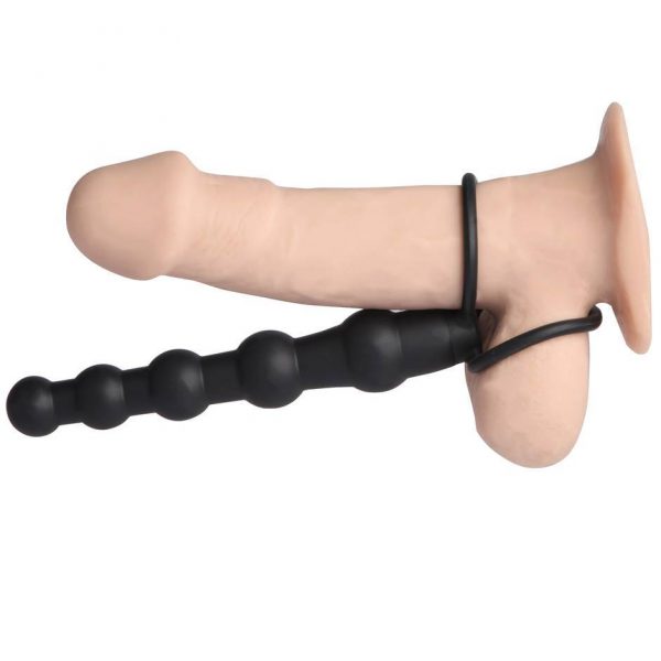 Love Rider Silicone Beaded Dual Penetrator Strap-On - Sex Toys