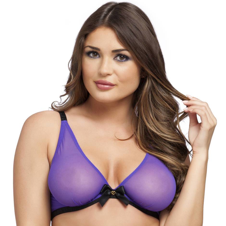 Lovehoney Barely There Sheer Purple Underwired Bra Sex Toys