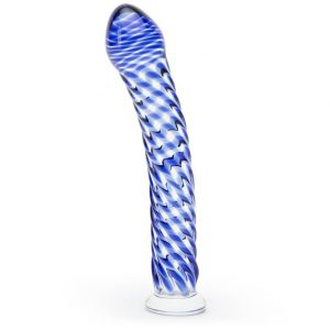 Lovehoney Blue Swirl Textured Sensual Glass Dildo - Sex Toys