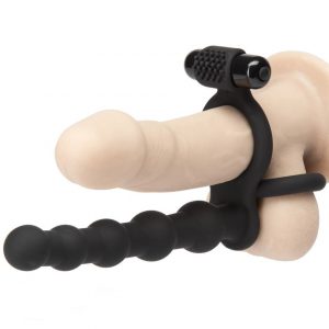 Lovehoney Double Fun Vibrating Beaded Double Penetration Strap-On - Sex Toys