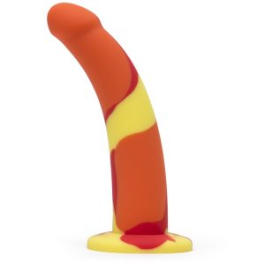 Lovehoney Earth and Fire Curved Silicone Suction Cup Dildo 7 Inch - Sex Toys