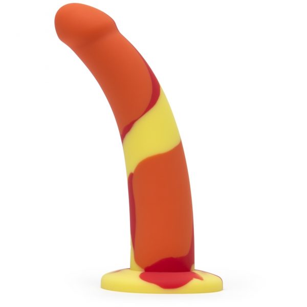 Lovehoney Earth and Fire Curved Silicone Suction Cup Dildo 7 Inch - Sex Toys