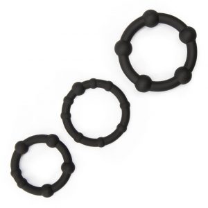 Lovehoney Get Hard Beaded Silicone Cock Ring Set (3 Count) - Sex Toys