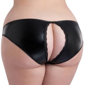 Lovehoney Plus Size Wet Look Open-Back Briefs - Sex Toys