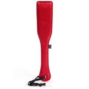 Lovehoney Red Satin and Leather Spanking Paddle - Sex Toys