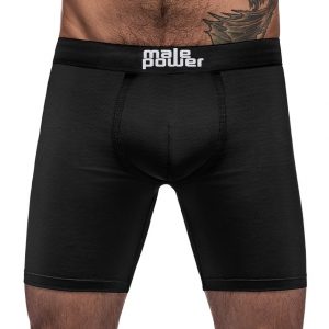 Male Power Black Stretch Long Boxer Shorts - Sex Toys