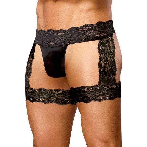 Male Power Scandal Lace Micro Garter Short - Sex Toys