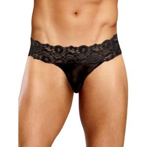 Male Power Scandal Lace Micro Thong with Pinch Back - Sex Toys