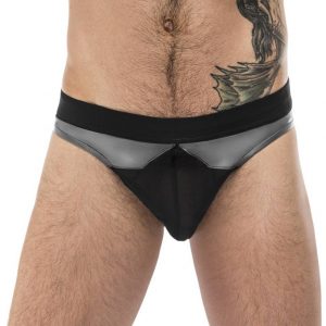 Male Power Silver Wet Look and Mesh Thong - Sex Toys