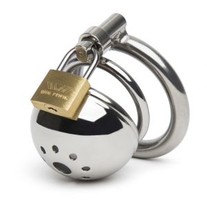 Master Series Solitary Stainless Steel Locking Chastity Cage - Sex Toys