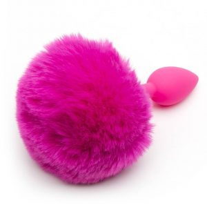 Neon Silicone Bunny Tail Butt Plug - Sex Toys