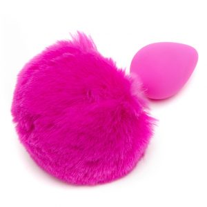 Playful Silicone Medium Bunny Tail Butt Plug - Sex Toys