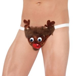 Rude-olf Reindeer Sexy Novelty Thong for Men - Sex Toys