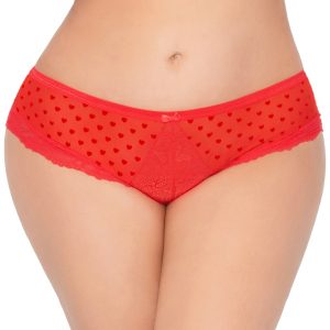 Seven 'til Midnight Plus Size Red Heart Mesh Strappy Back Shorts - Sex Toys