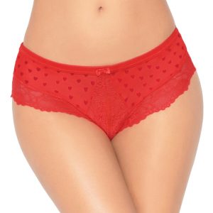 Seven 'til Midnight Red Heart Mesh Strappy Back Shorts - Sex Toys