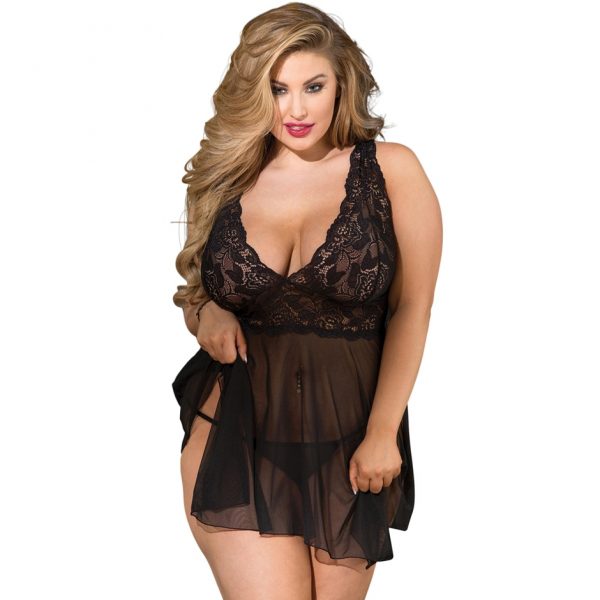 Shirley of Hollywood Plus Size Lace Babydoll - Sex Toys