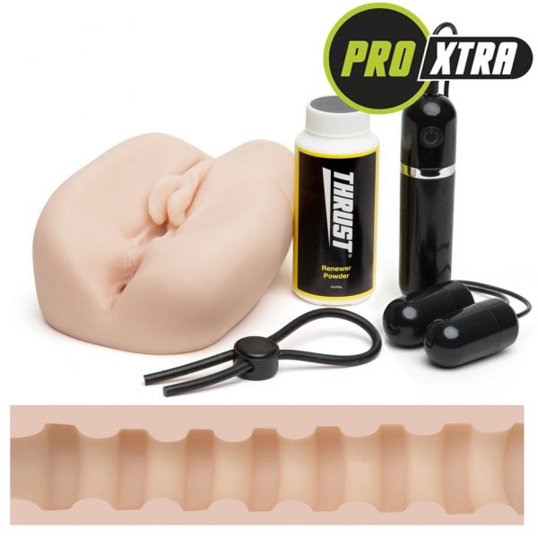 THRUST Pro Xtra Vibrating Deep Impact Male Masturbator Kit 24.6oz - Sex Toys