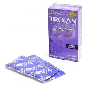 Trojan Her Pleasure Sensations Large Condoms (12 Count) - Sex Toys