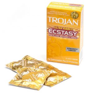 Trojan Ultra Ribbed Ecstasy Condoms (10 Count) - Sex Toys