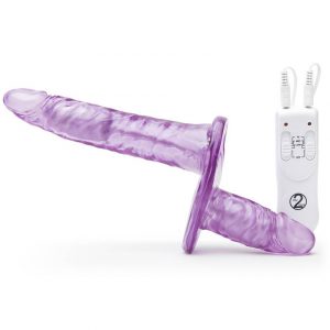 Vibrating Double-Ended Strap-On Dildo Vibrator - Sex Toys